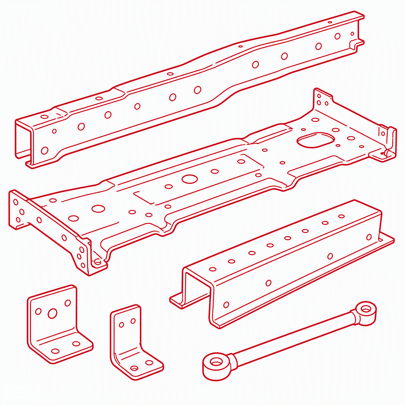 Custom Metal Auto Parts line illustration