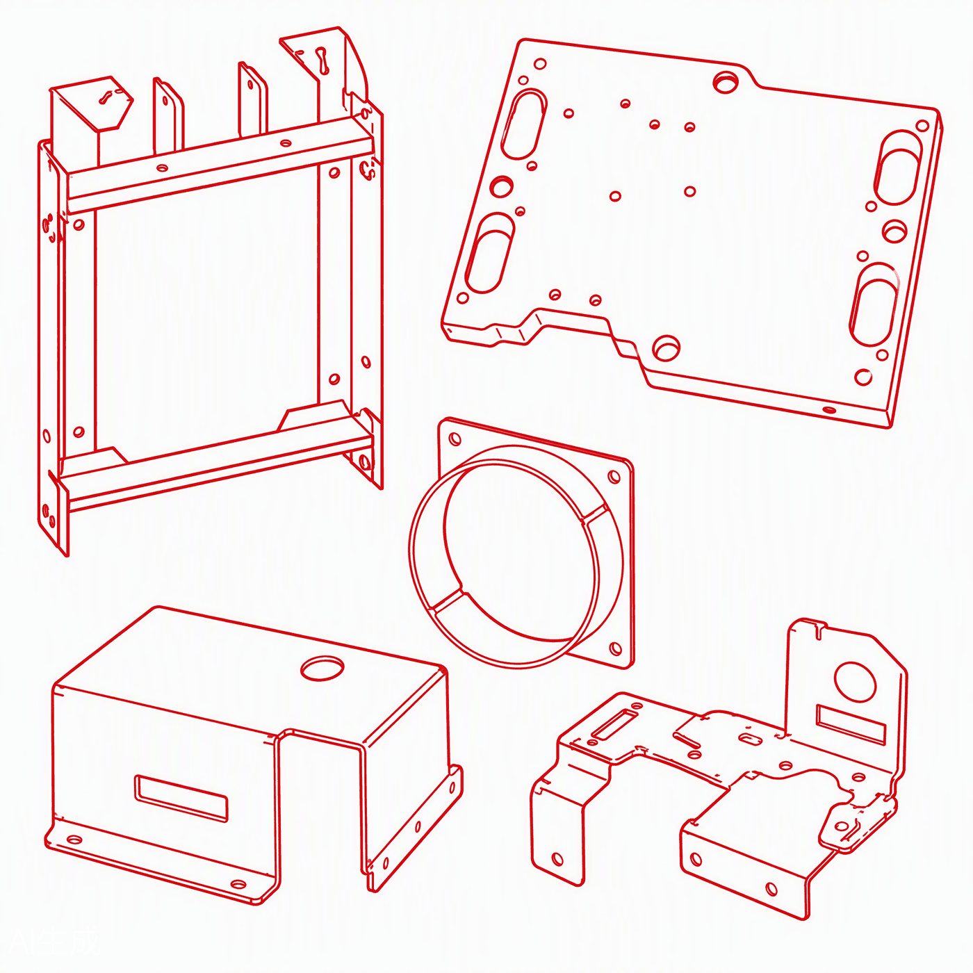 Machinery Parts line illustration